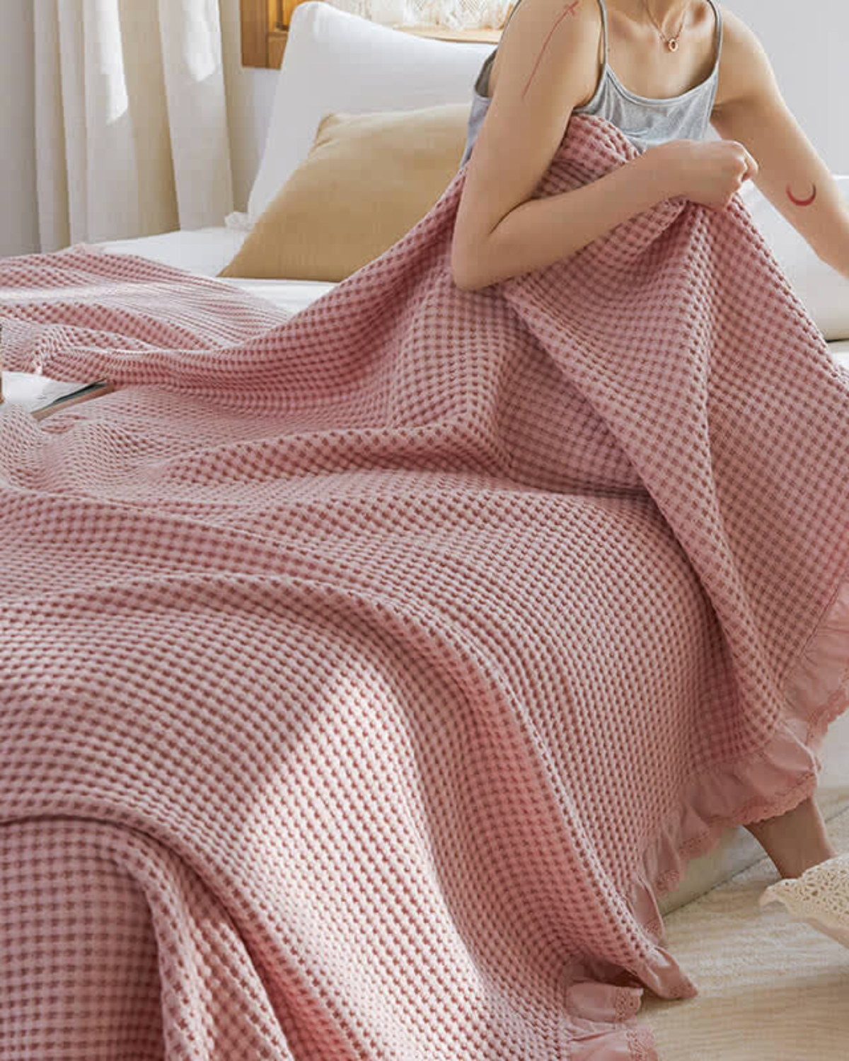 Industrial Linen-Shade Throw Blanket — view 4