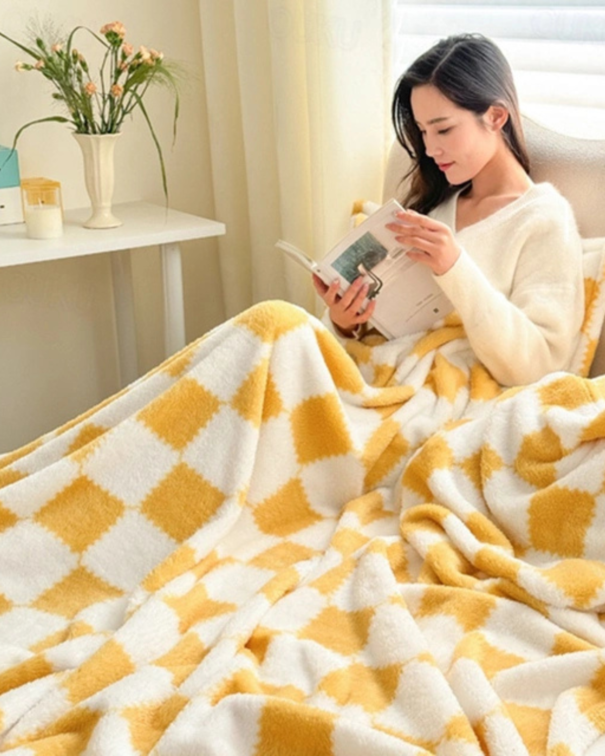 Mid-Century Linen-Shade Throw Blanket — view 20